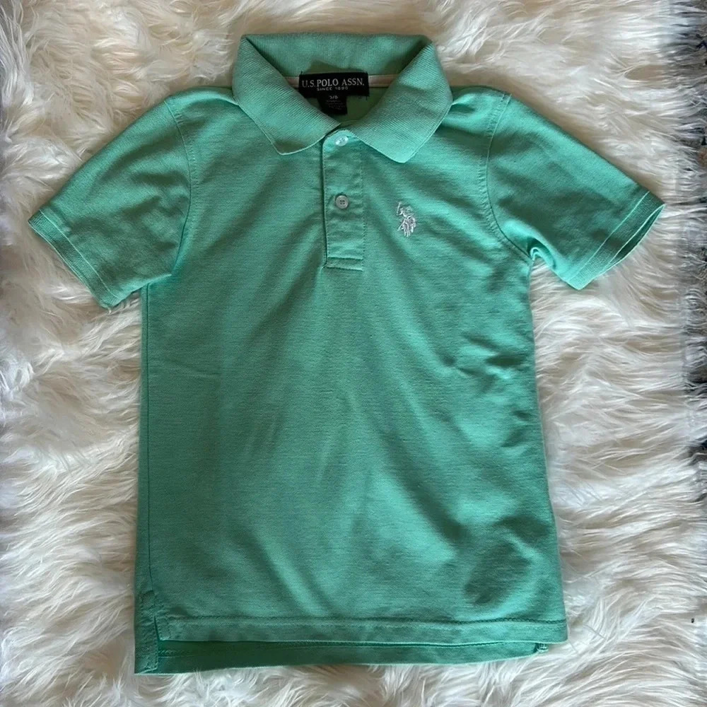 US POLO ASSN green shirt size 5/6 polo short sleeve shirt